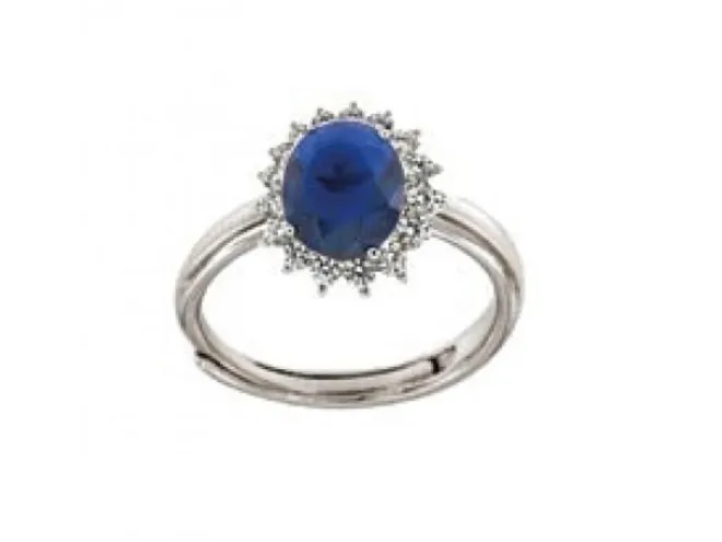 ANELLO CON ZIRCONI BIANCHI E BLU