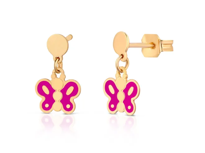 Orecchini Bimba FARFALLINA in Oro Rosa