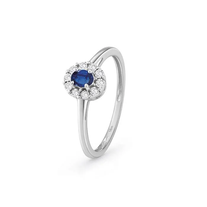 Anello Bliss Regal con Diamanti e Zaffiro Ovale Ref. 20102578