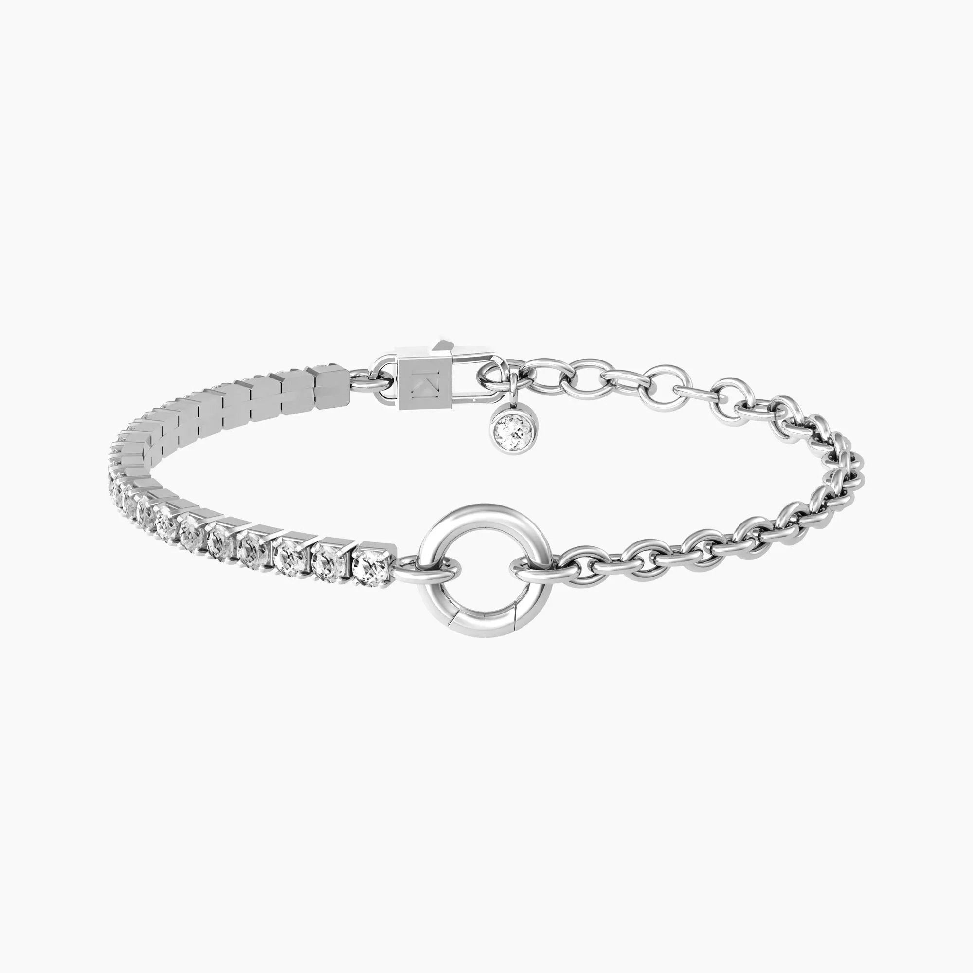 Bracciale in acciaio con zirconi DUETTO