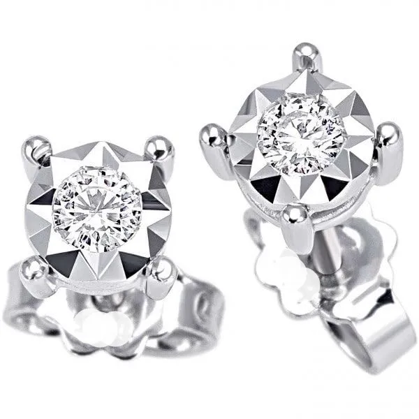 Orecchini donna punto luce Donnaoro con oro bianco e diamanti DKOL6881.S014