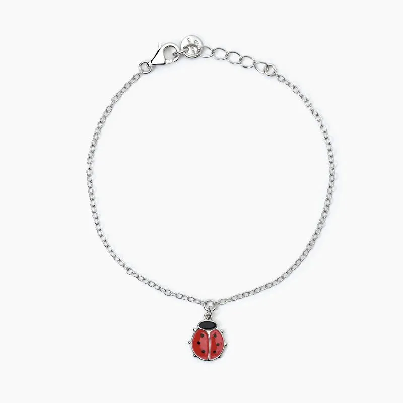 MABINA – BRACCIALE IN ARGENTO CON COCCINELLA FORTUNELLA