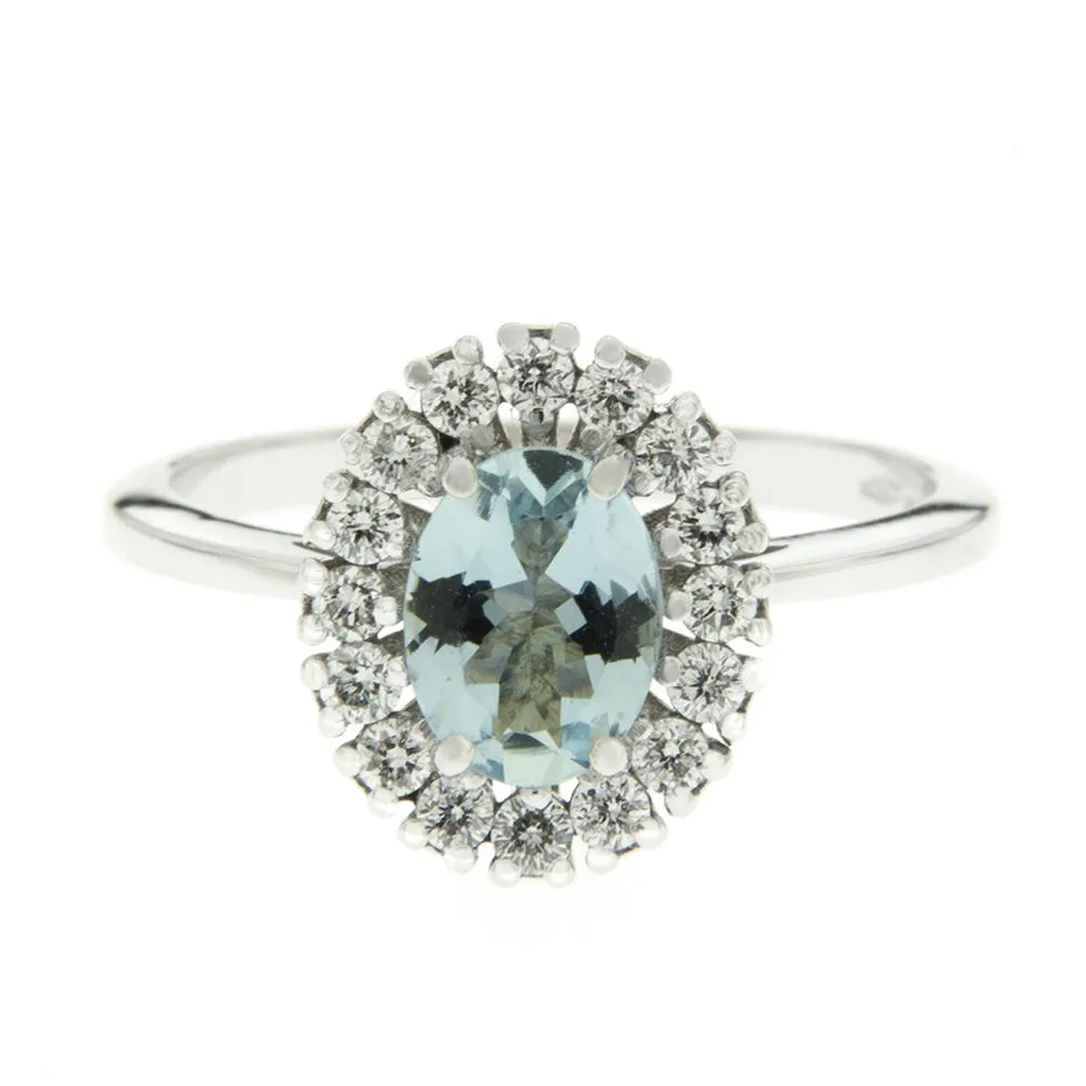 Anello Acquamarina Mis. 17
