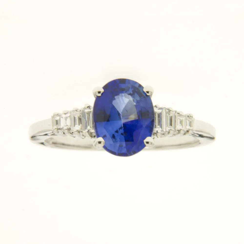 Anello con Diamanti e Zaffiro Tondo ct. 2,14 Ref. CG935