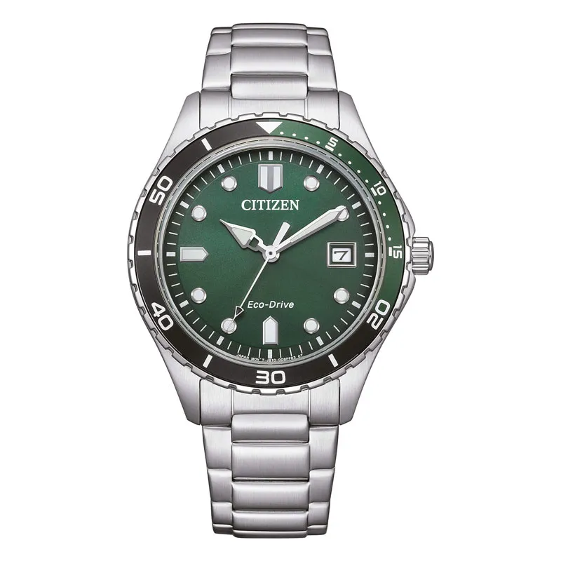 CITIZEN – OROLOGIO UOMO – COLLEZIONE OF MARINE UNISEX SOLO TEMPO 37 MM QUADRANTE VERDE