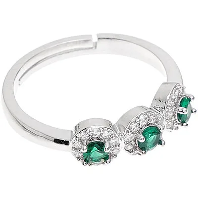 Anello donna regolabile Ottaviani con pietre verdi