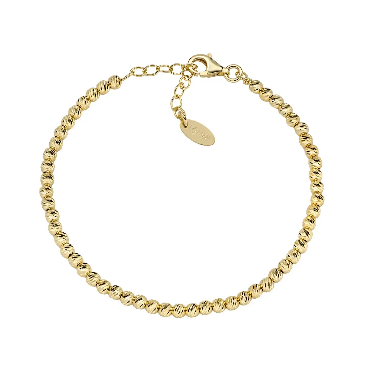 Bracciale AMEN Dorato Riflessi di Luce con Sfere Diamantate