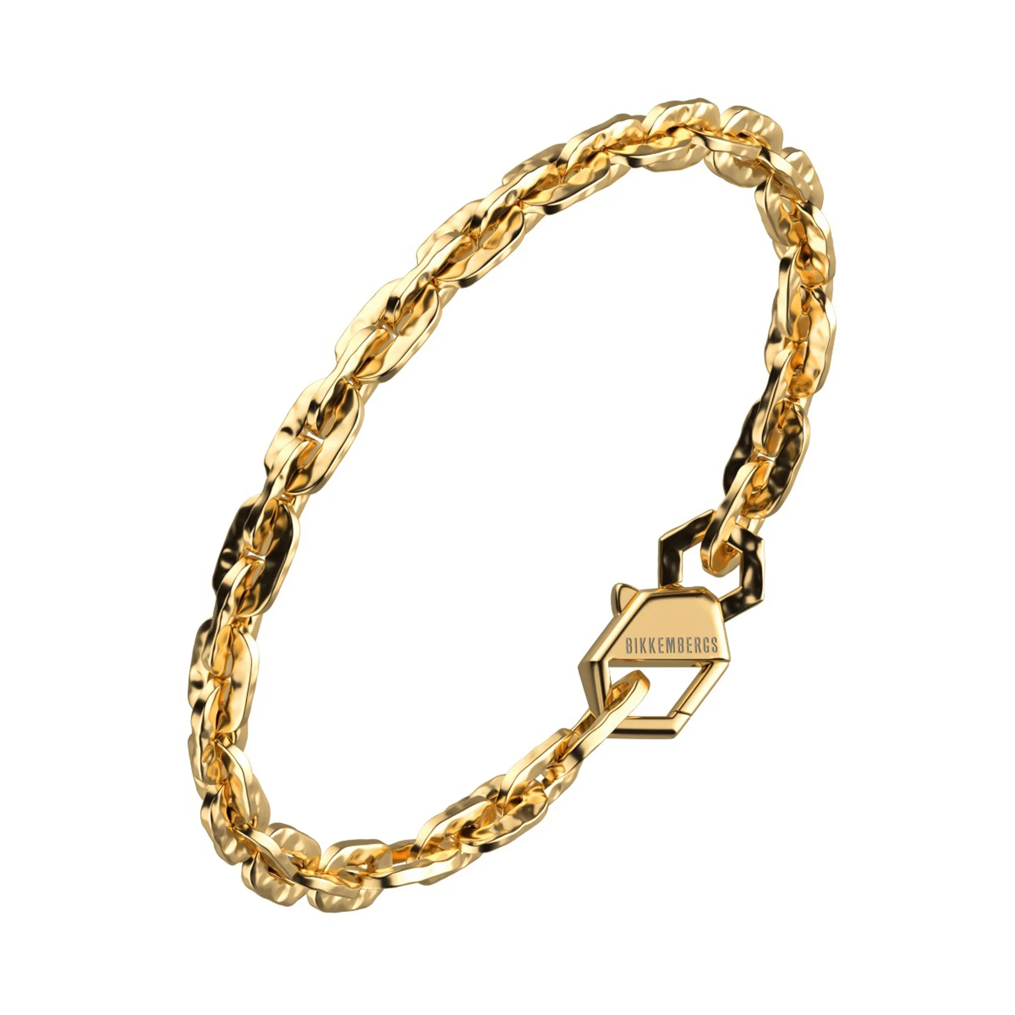 Bikkembergs bracciale uomo in acciaio dorato e diamante hab07gg