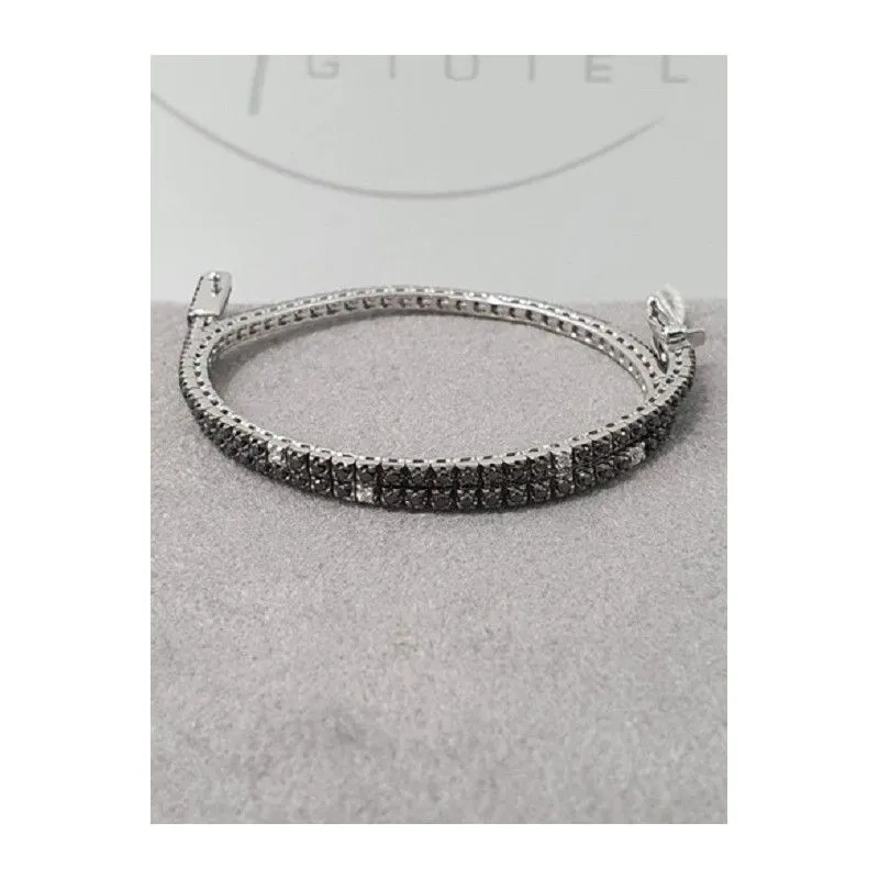Bracciale Uomo GIORGIO VISCONTI in oro e diamanti bianchi e neri - BR37669UK