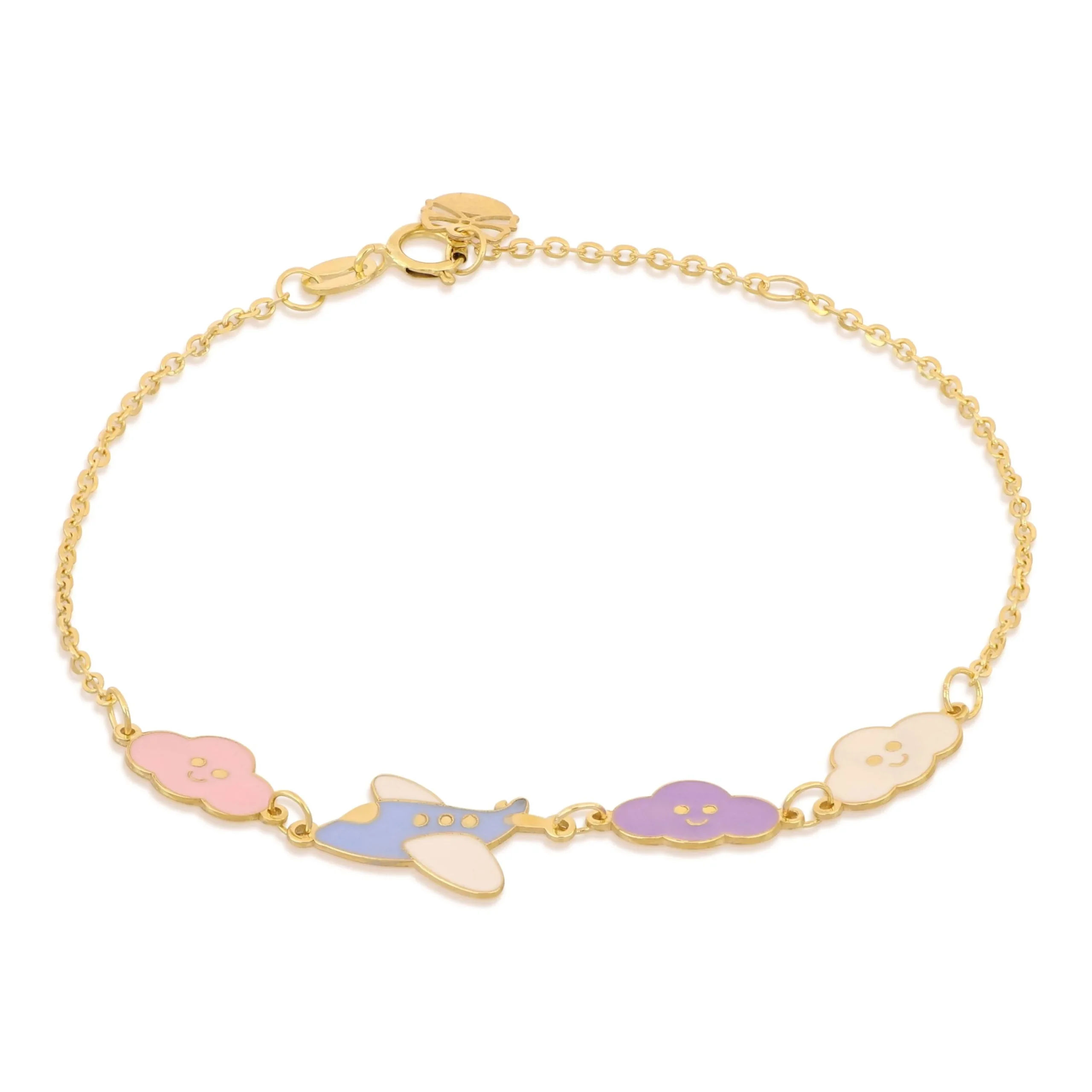 Bracciale bambina in oro giallo 18 carati colorato