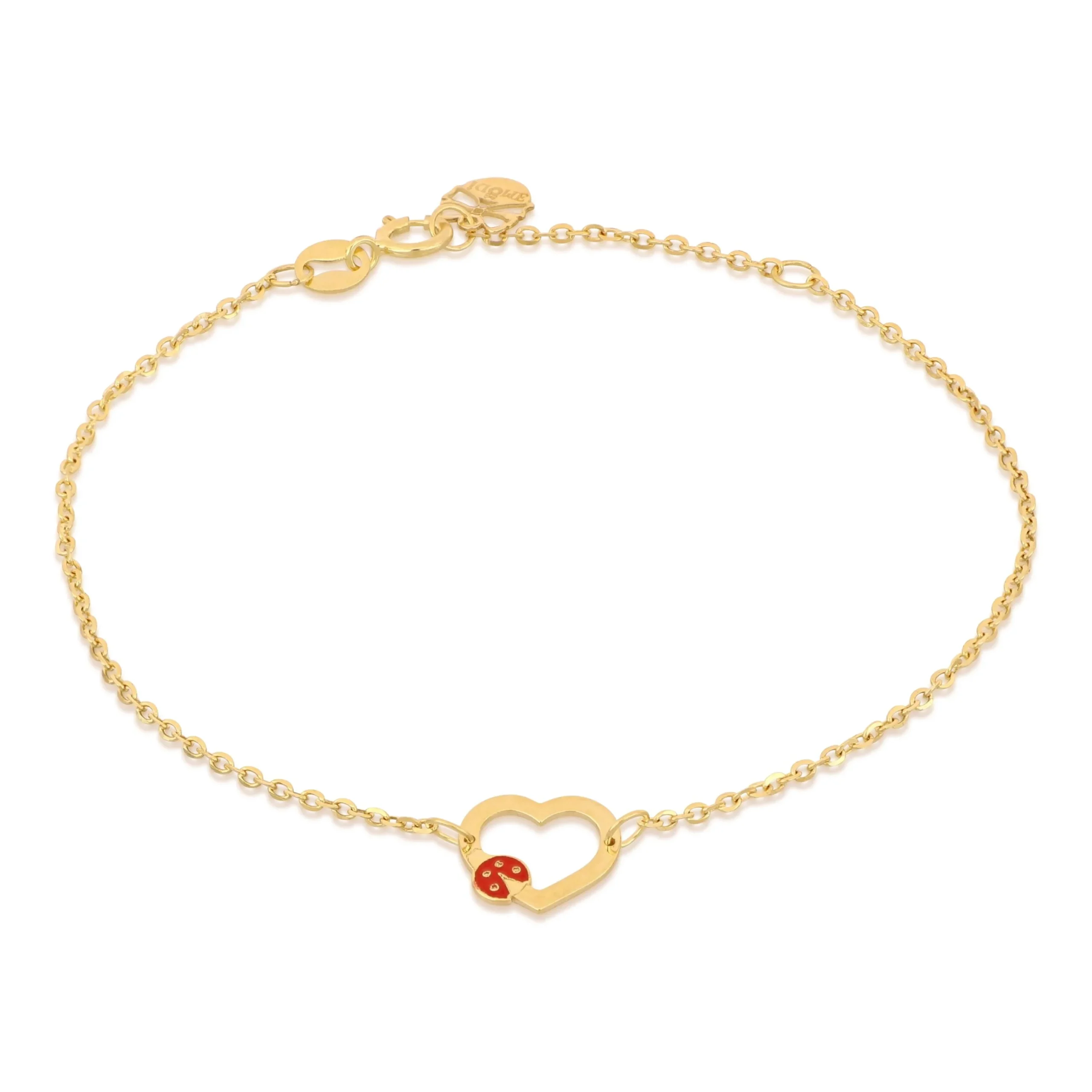 Bracciale bambina in oro giallo 18 carati con cuore