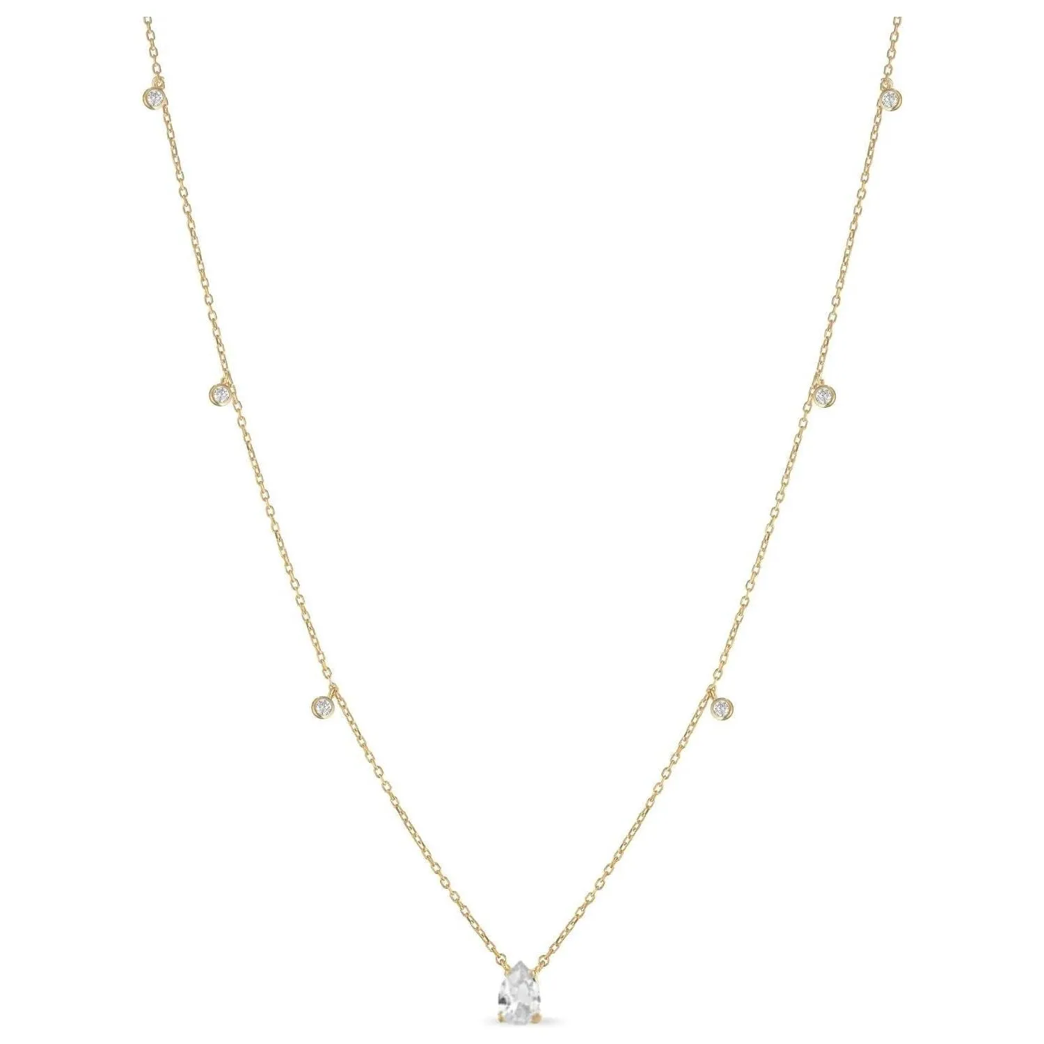 Collana Laura P Goccia Bianca E Zirconi Bianchi