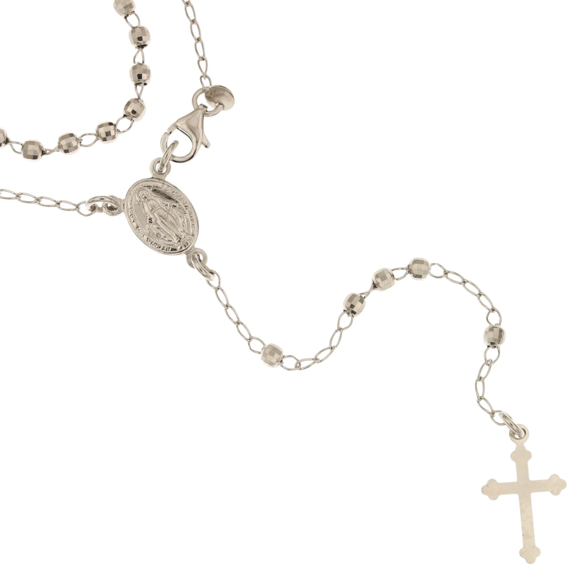 Collana Rosario in argento 45 cm unisex