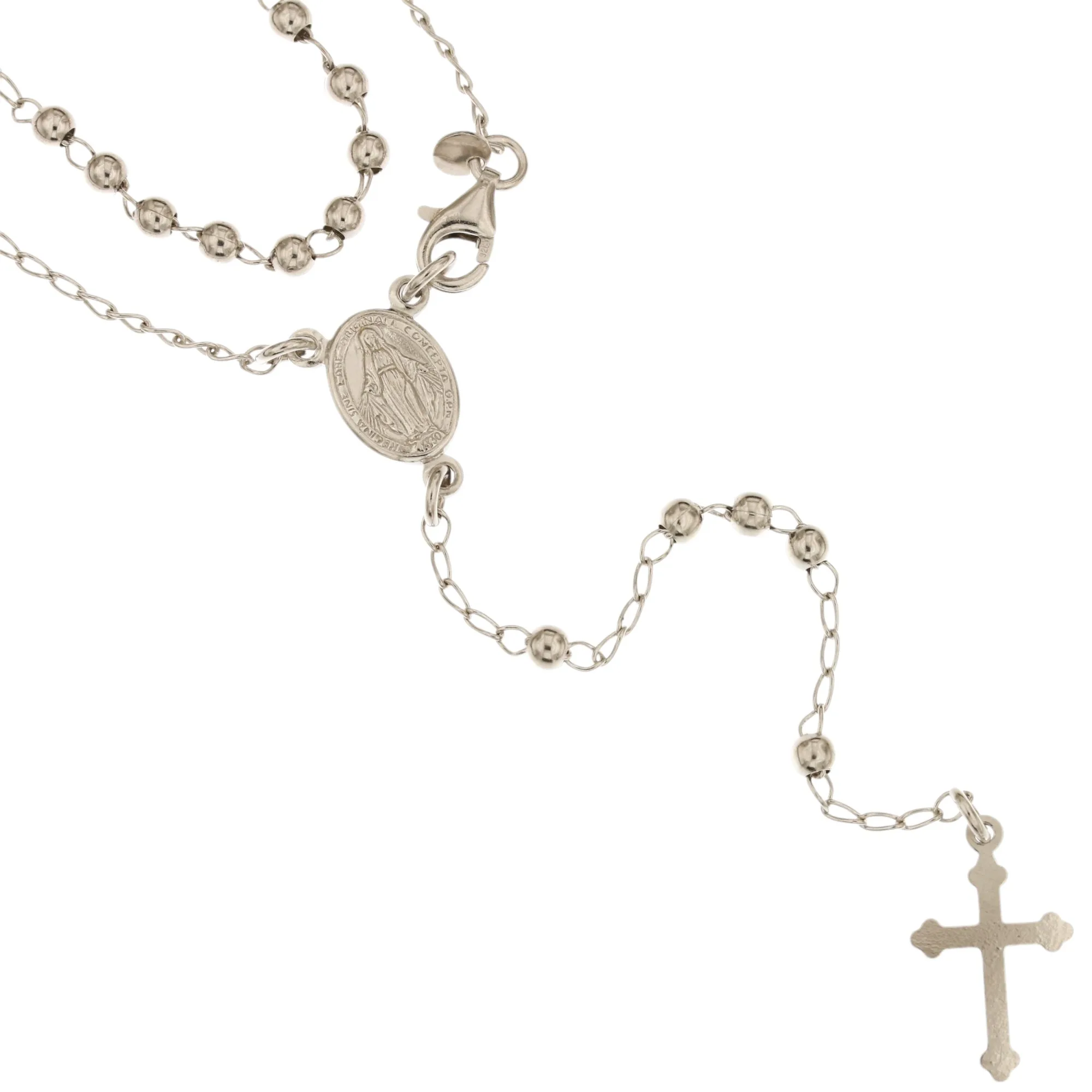 Collana Rosario in argento 60 cm unisex