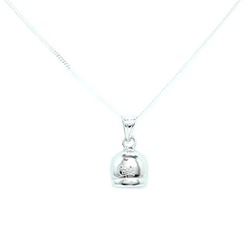 Collana donna Capri con Pendente campanella 1cm Argento Puro 925 Campana misura media