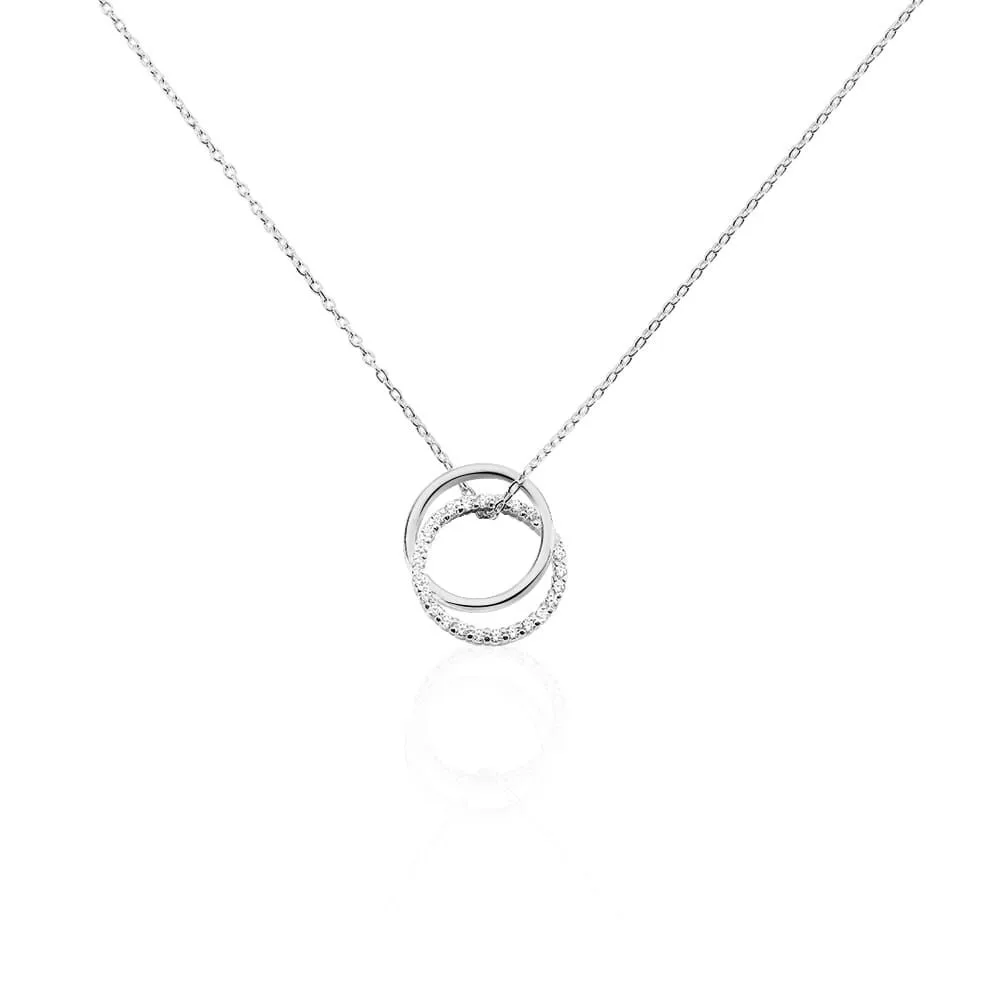 Collana donna Stroili in argento con pendente cerchio zirconato