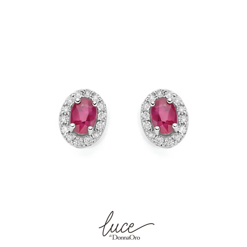 Collana donna in oro 18kt con diamanti e rubini Donnaoro lor12079.009