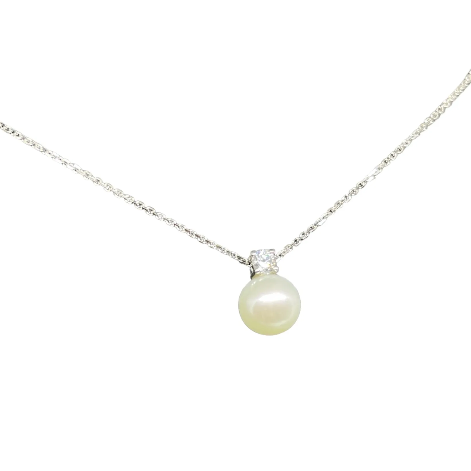 Collana iGold con perla piccola in Oro Bianco 375 9Kt