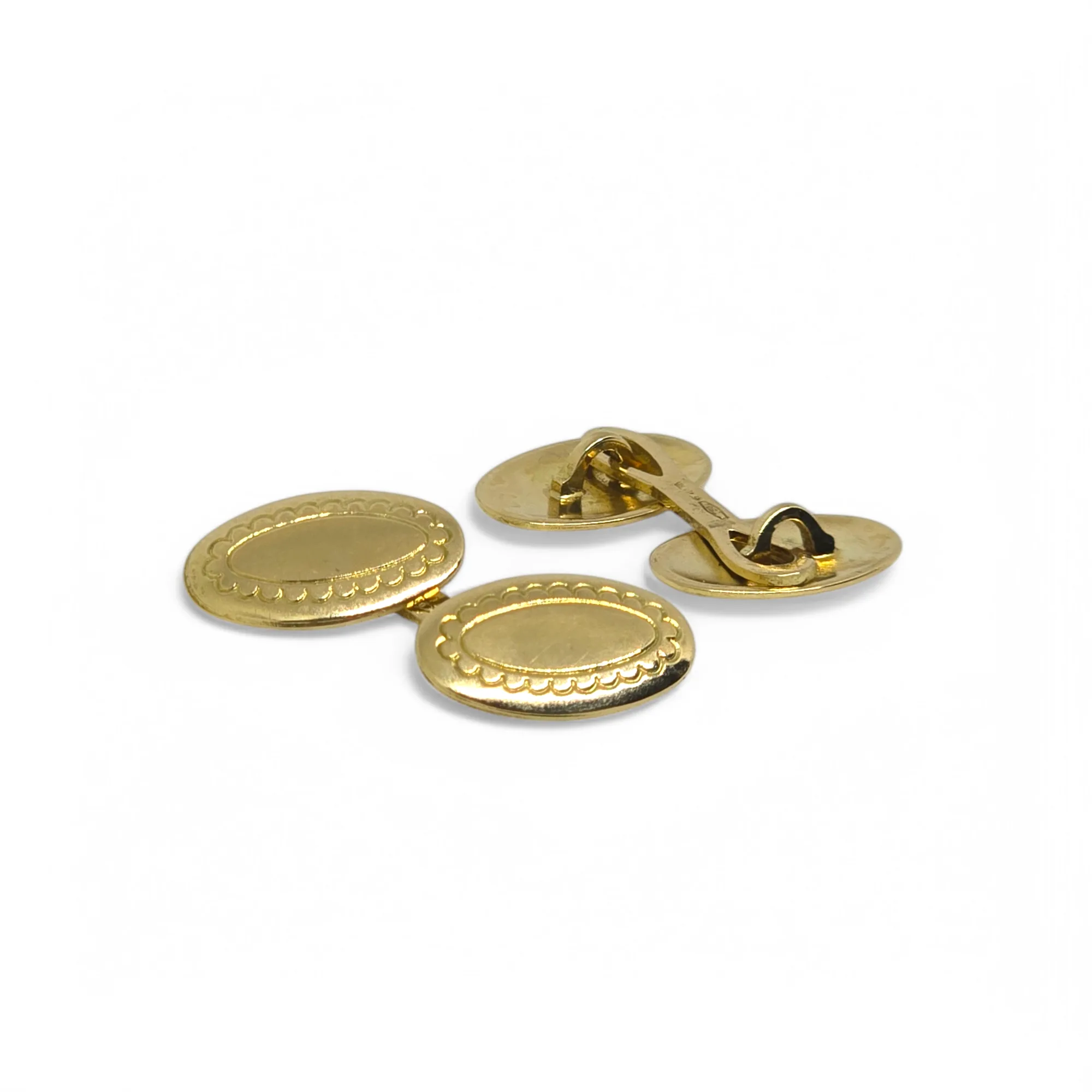 Coppia di Gemelli Uomo in oro 18ct design ovale