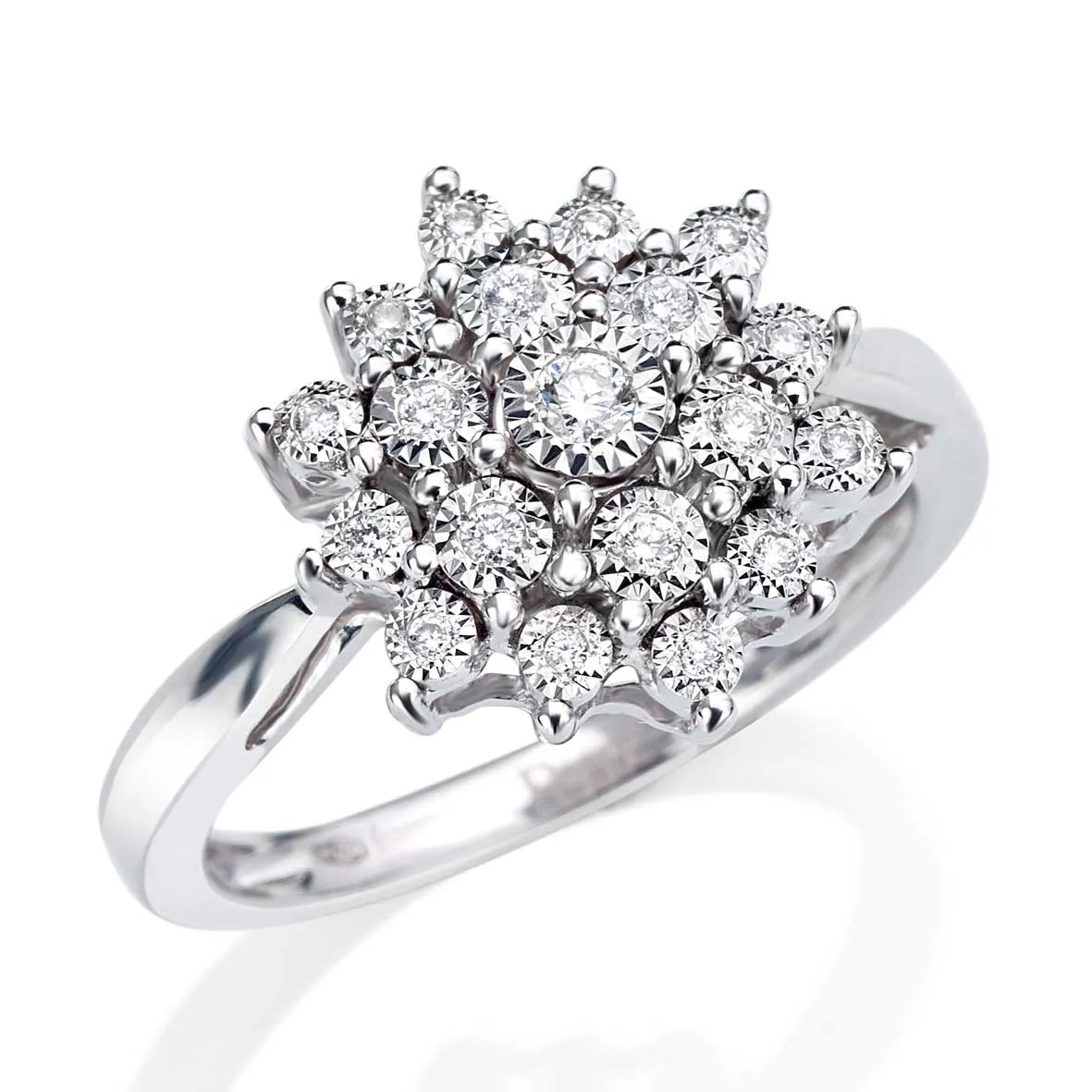 Anello donna Marchio Donnaoro in oro bianco con dischetti diamantati dfaf3585.014