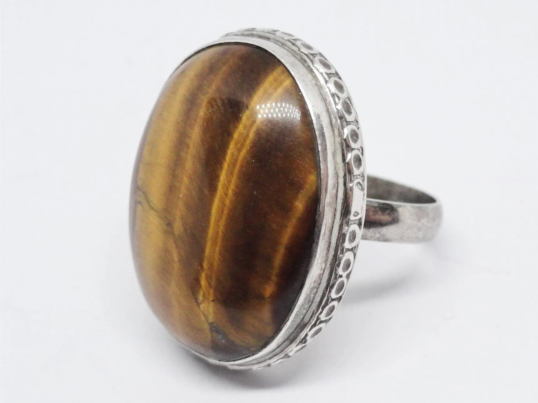 Anello ARGENTO 925 Diaspro Zebra ovale -511/vv-