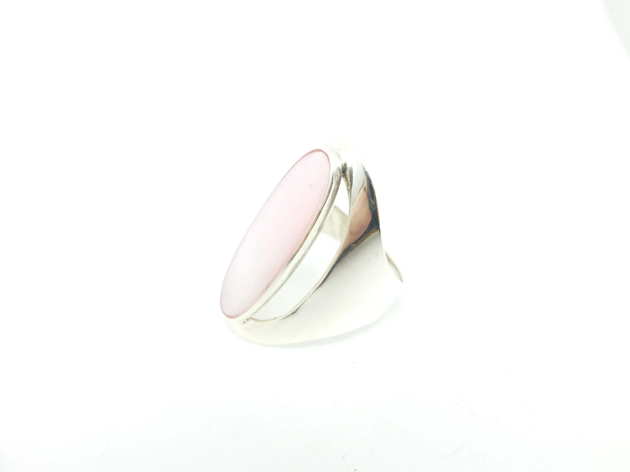 Anello ARGENTO 925 Pietra Rosa Ovale 599vv17