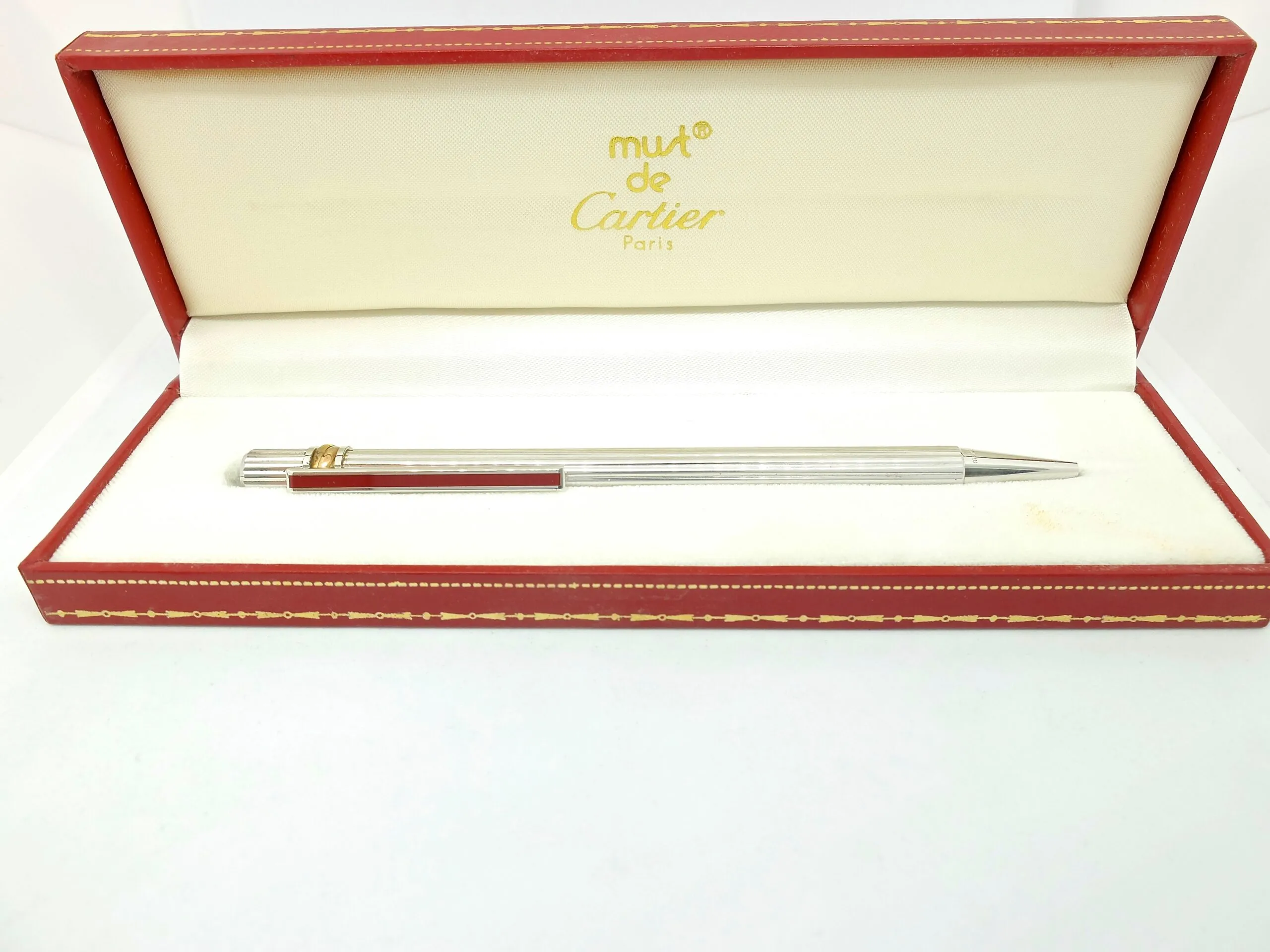 Penna a sfera CARTIER Must Ball Point acciaio placcato oro 620ST18