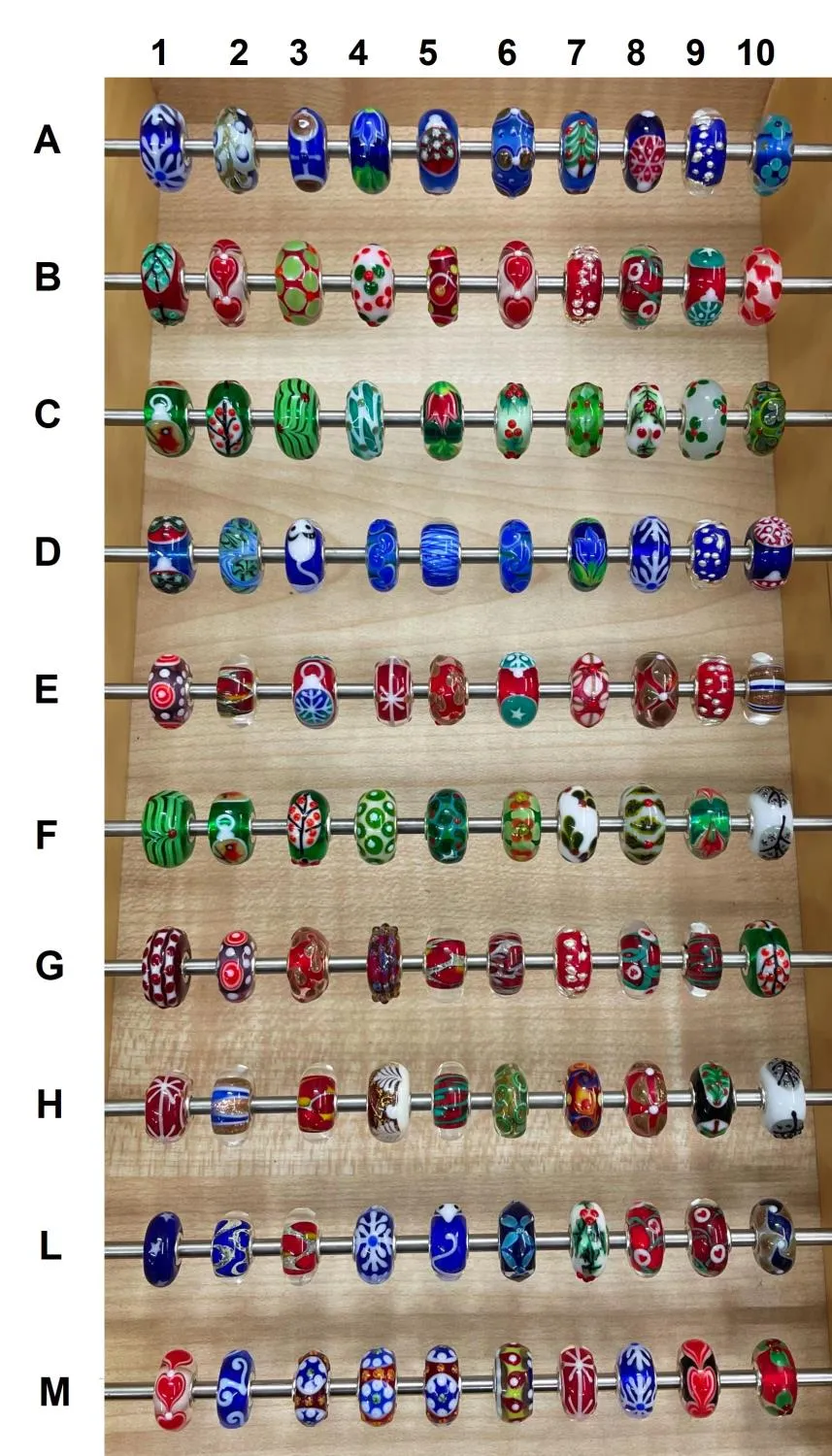 Trollbeads Unico in Vetro - unici Natale 2021, OOAK Original Trollbeads scegli tra 100 pz del SET 6