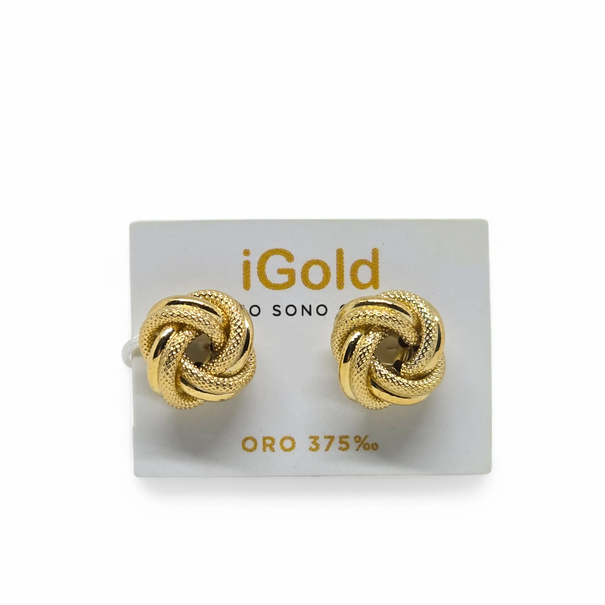 Orecchini Nodo d’Amore in Oro Giallo 9kt 375