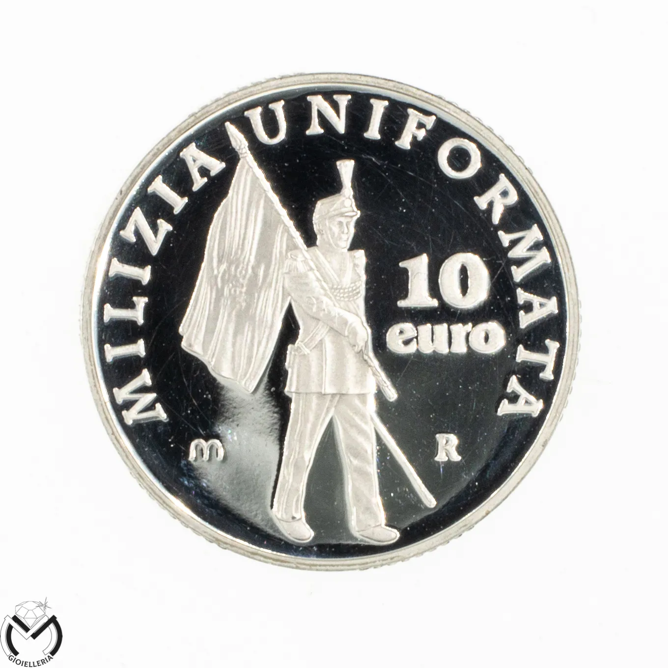 MONETA 10 Euro Repubblica di San Marino Milizia Uniformata 2005 Argento 925 56vv23