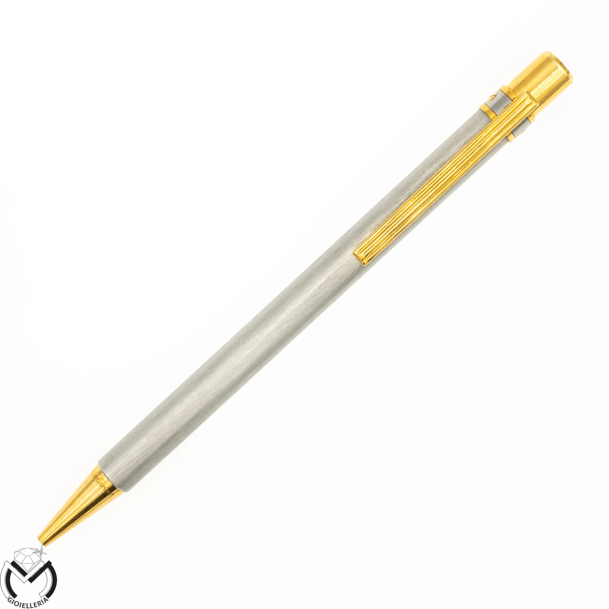 Penna a sfera CARTIER Santos Ball Point acciaio placcato oro 272vv22