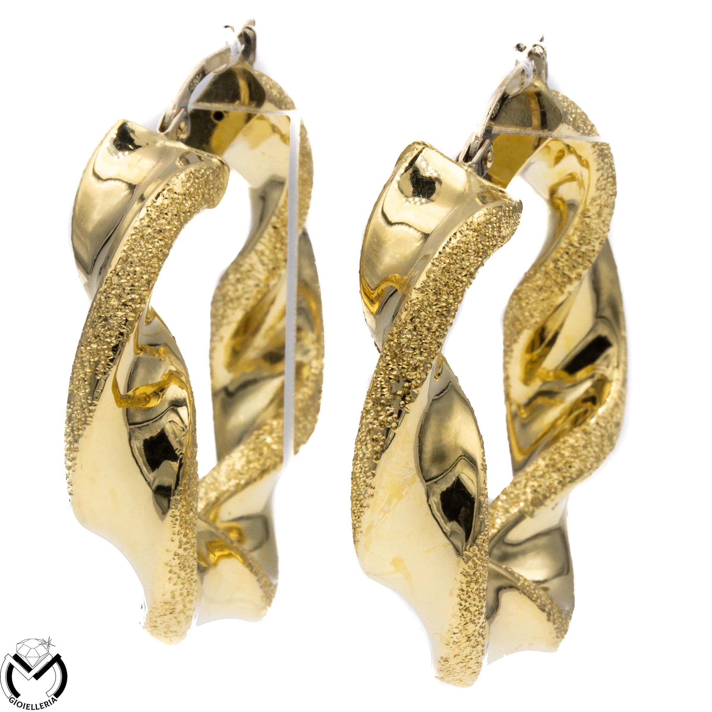 Orecchini oro giallo 18 kt 750 cerchio torchon -68/ST-