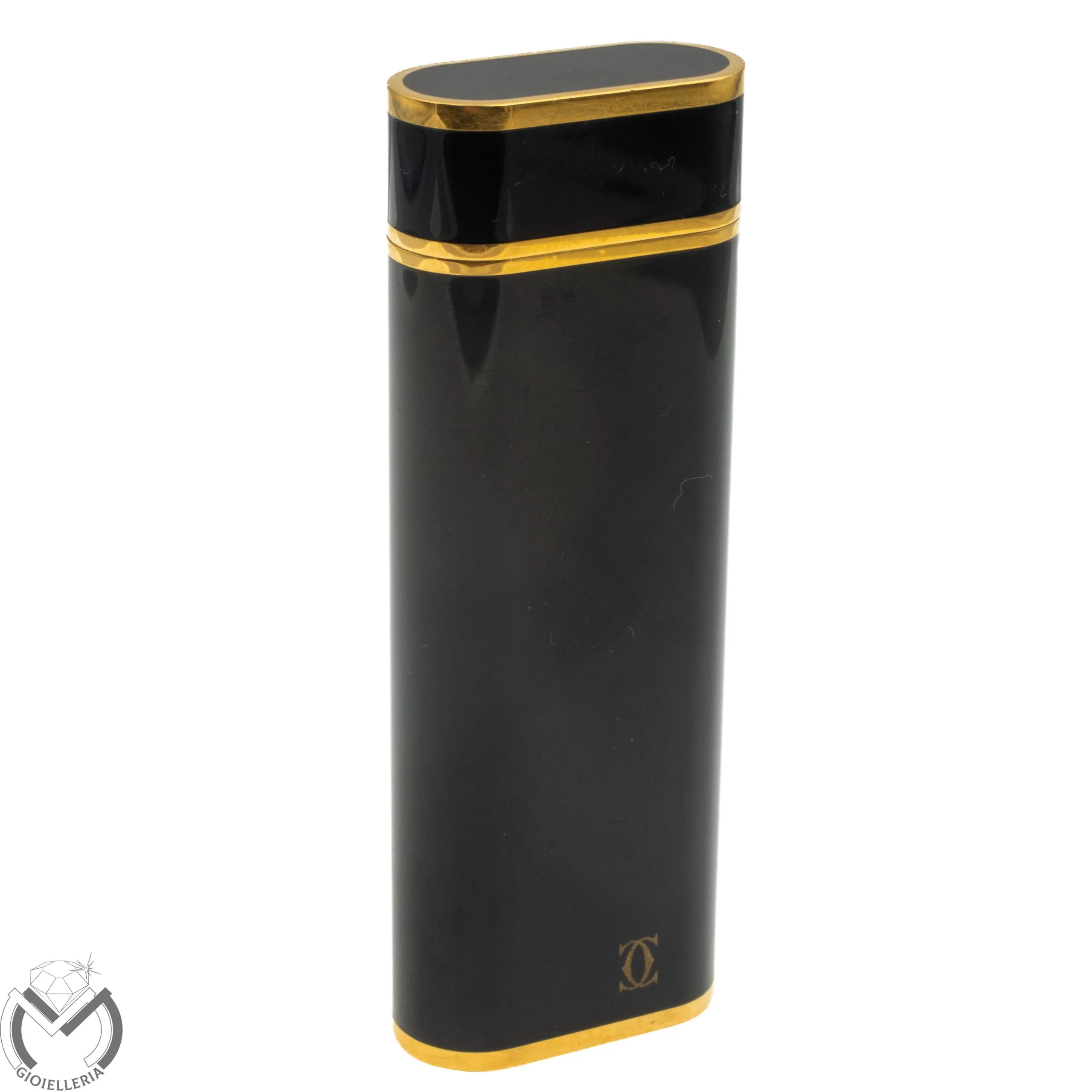 Accendino LE MUST CARTIER Paris laccato nero Placcato Oro 10vv25