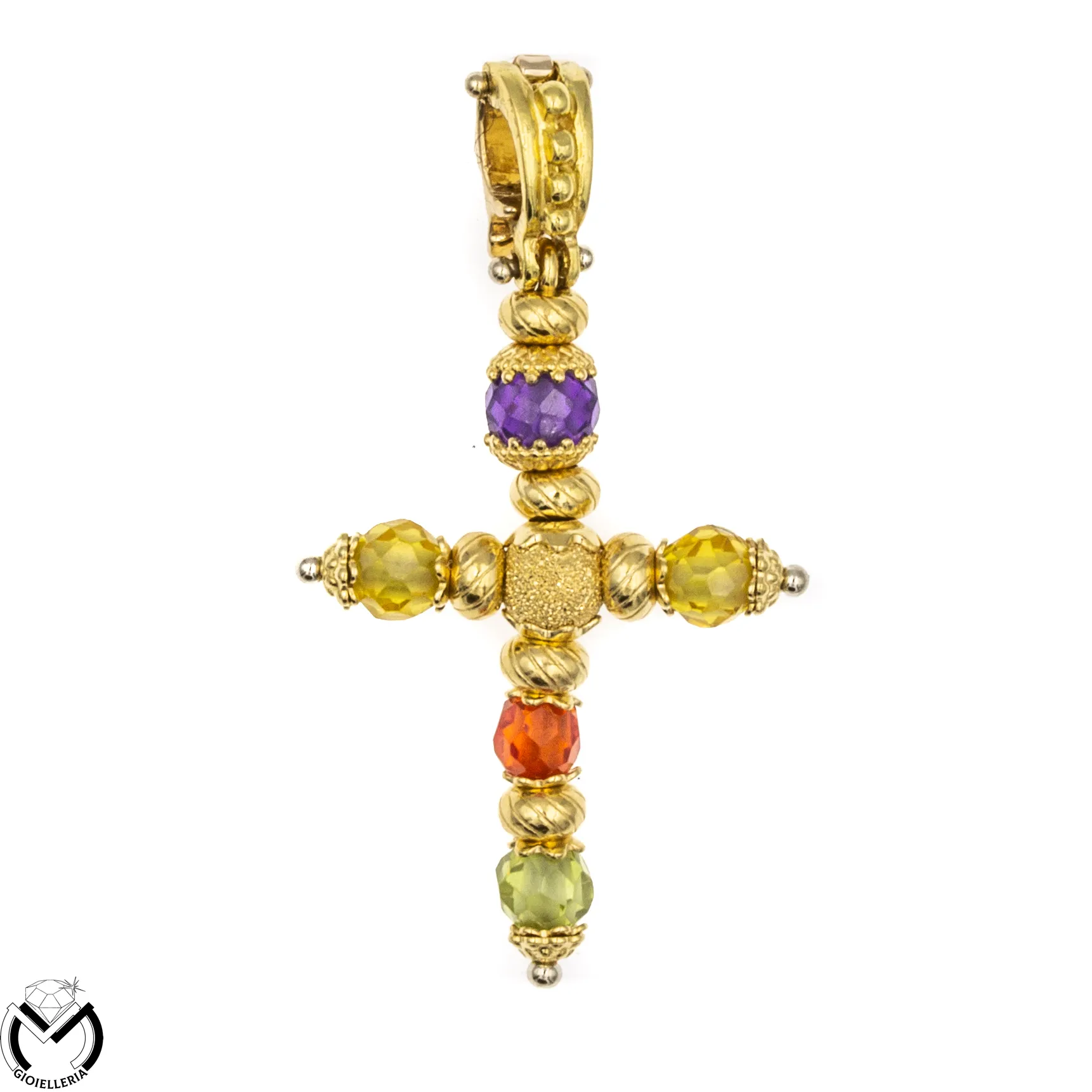 Pendaglio SUNDAY SUN DAY croce oro giallo 18 kt 750 quarzi -25/VE-