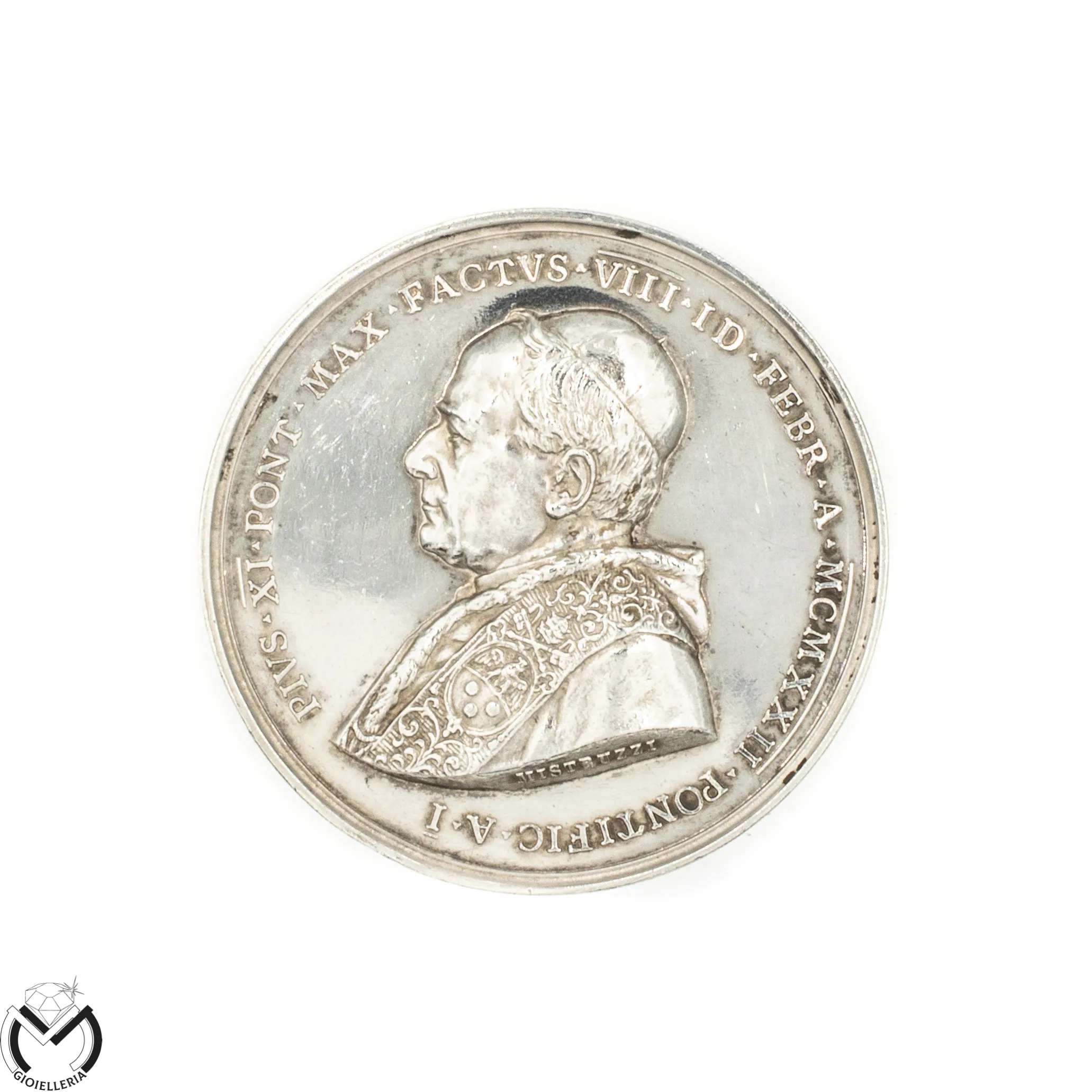 Medaglia PAPALE ANNUALE UFFICIALE VATICANO PAPA PIO XI – ANNO I PONTIFICATO – 1922 Argento 986 – 320vv22