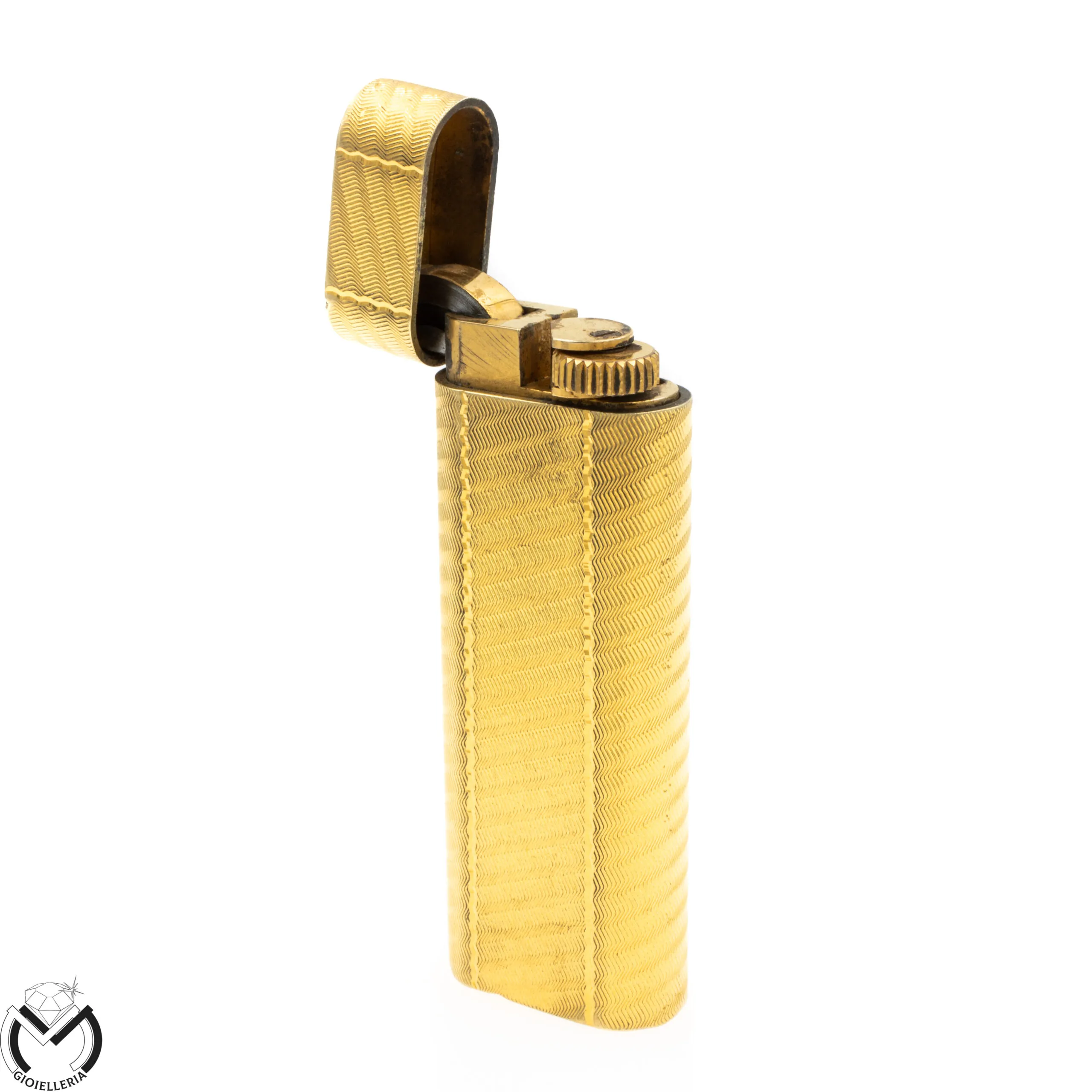 Accendino LE MUST CARTIER Paris zigrinato Placcato Oro -NON FUNZIONANTE- Originale 306vv20