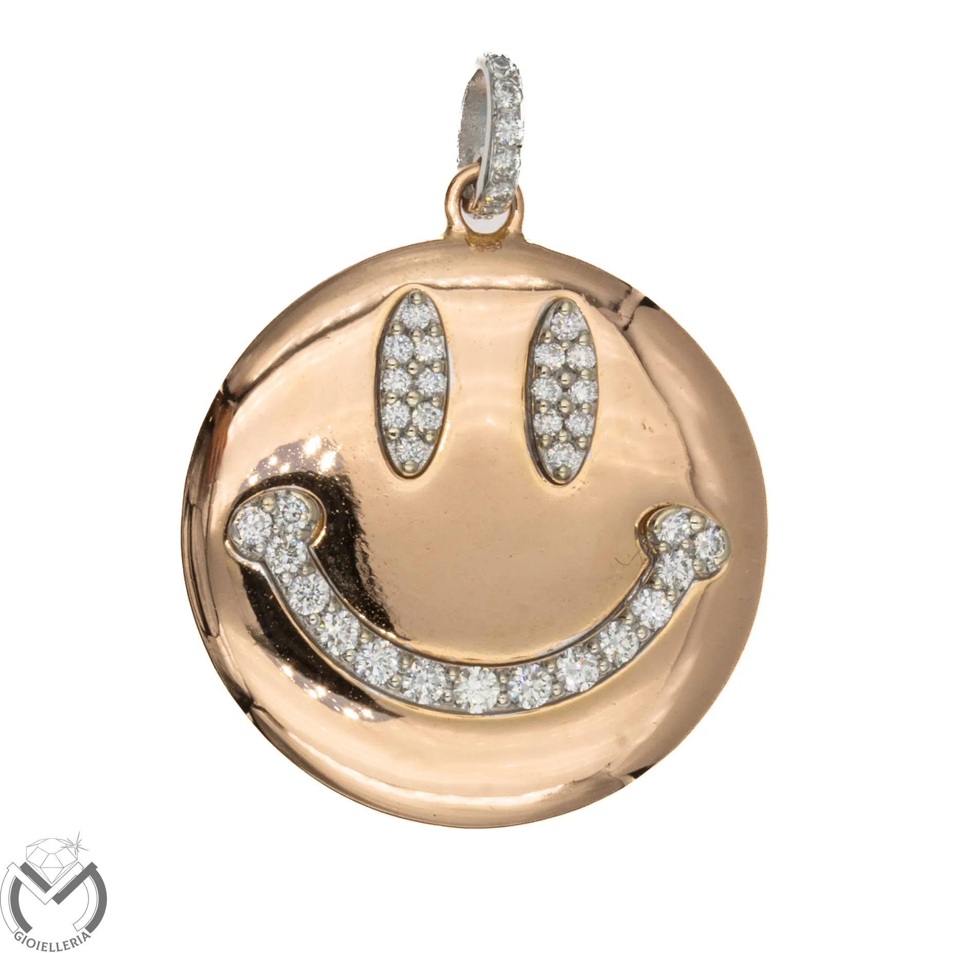 Pendaglio oro rosa 18 kt 750 SMILE diamanti -266/VV-