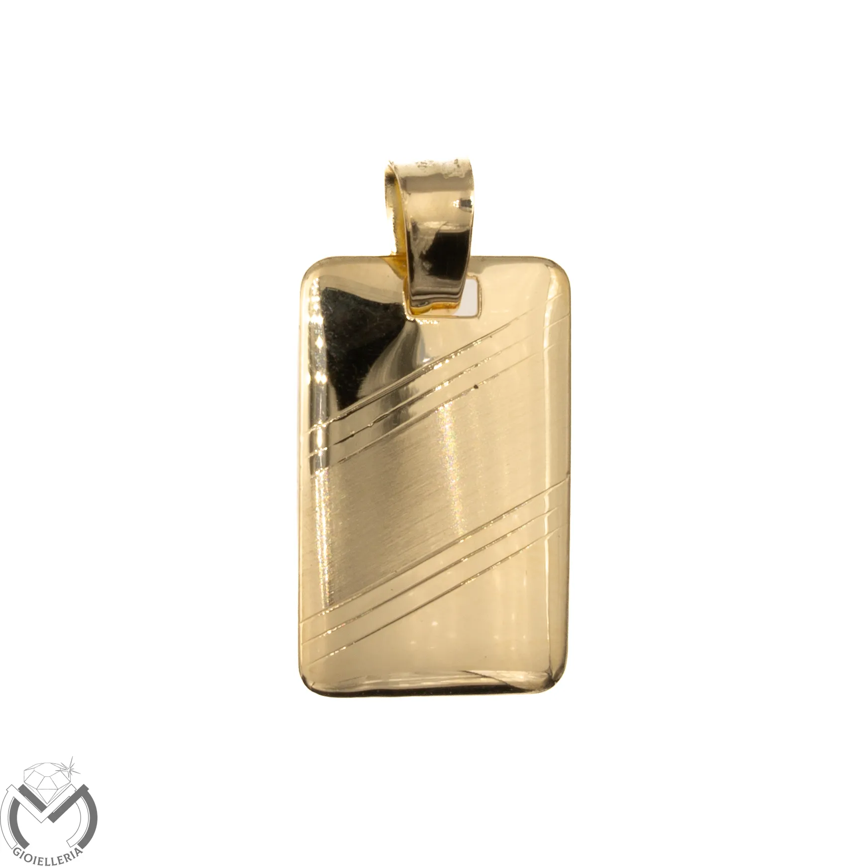 Pendaglio oro giallo 18 kt 750 piastrina battesimo -528/VE-