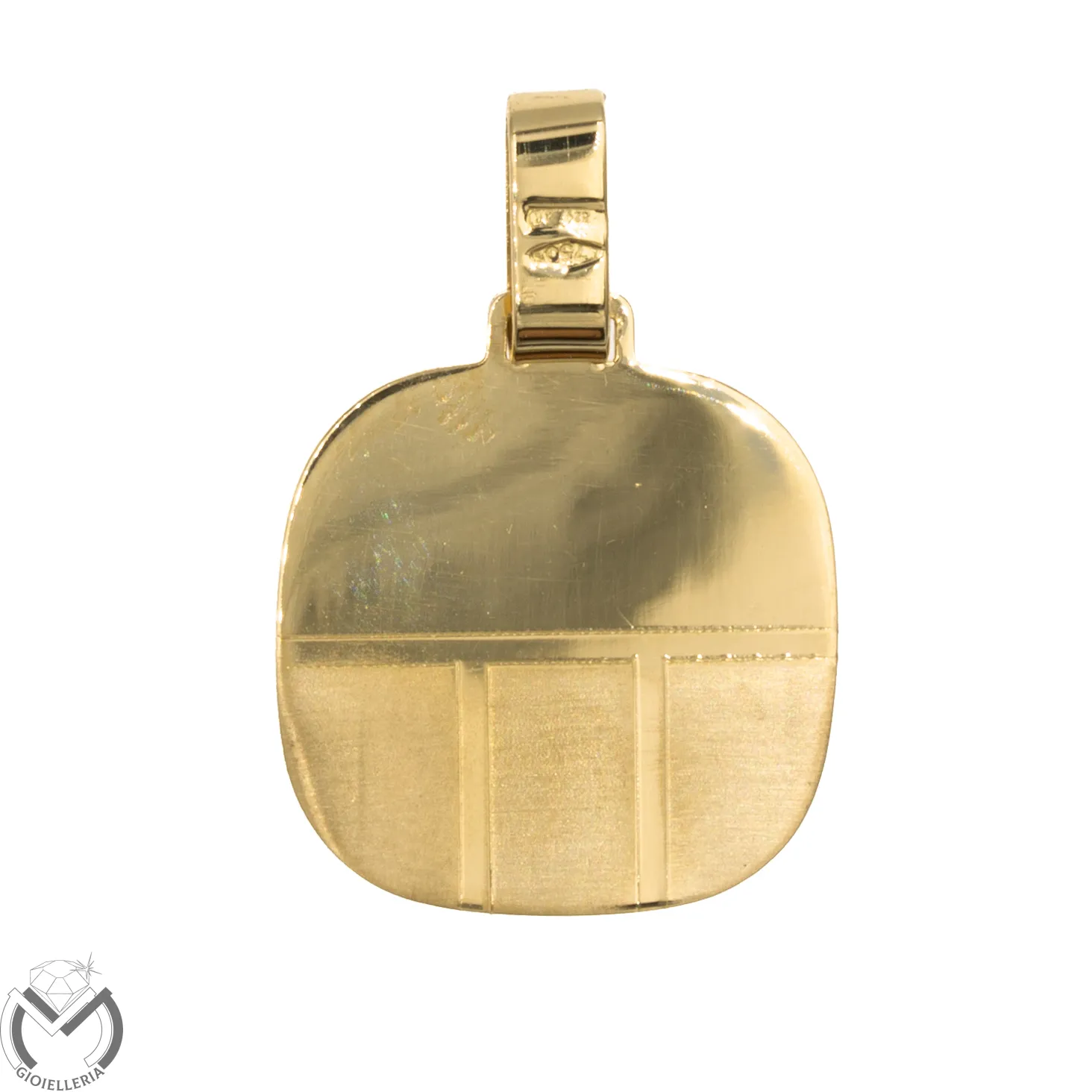 Pendaglio oro giallo 18 kt 750 piastrina battesimo -598/VE-