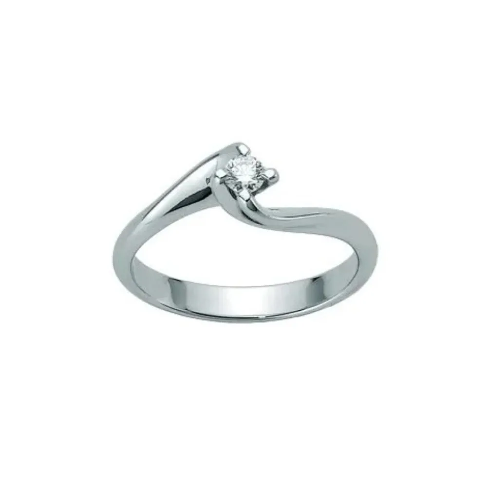 Anello solitario donna Yukiko oro bianco e diamante LID2122y-007G7X