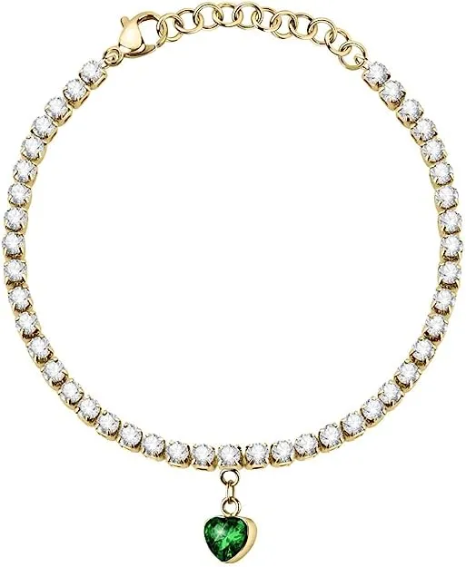 La Petite Story love bracciale donna in acciaio, cristalli stile tennis- LPS05ASD28