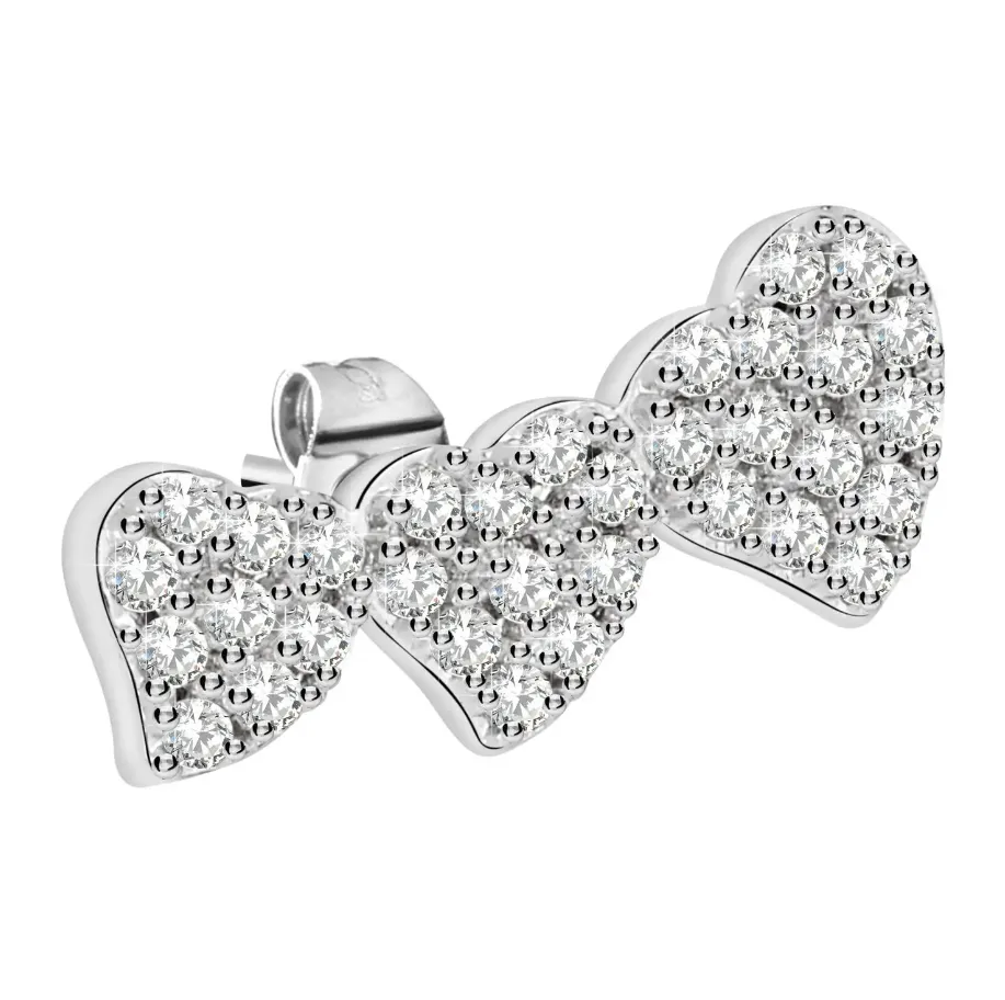 Monorecchino donna La petite story single earrings cuori zirconati lps02arq29