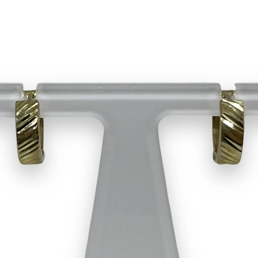 Orecchini Cerchio in Oro Giallo 9 Kt con Finitura Intrecciata – Igold