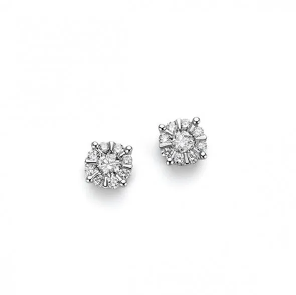 Orecchini DonnaOro Luce in oro bianco e diamanti 0,12ct DHOF9395.012