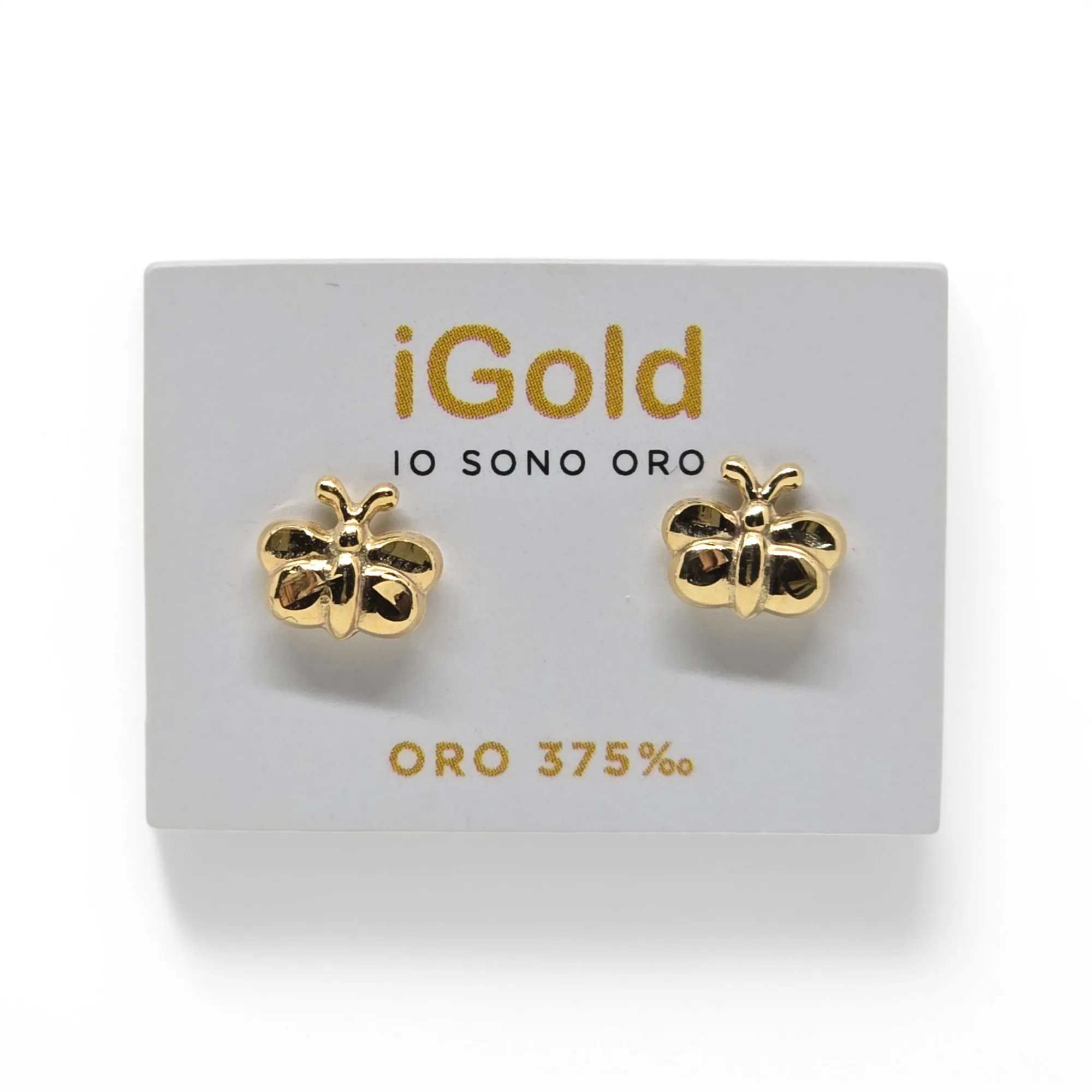 Orecchini Farfalla in Oro Giallo 9kt 375 per Bambina