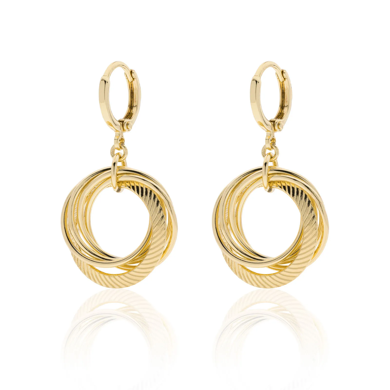Orecchini Unoaerre donna pendenti con cerchi dorati 2340