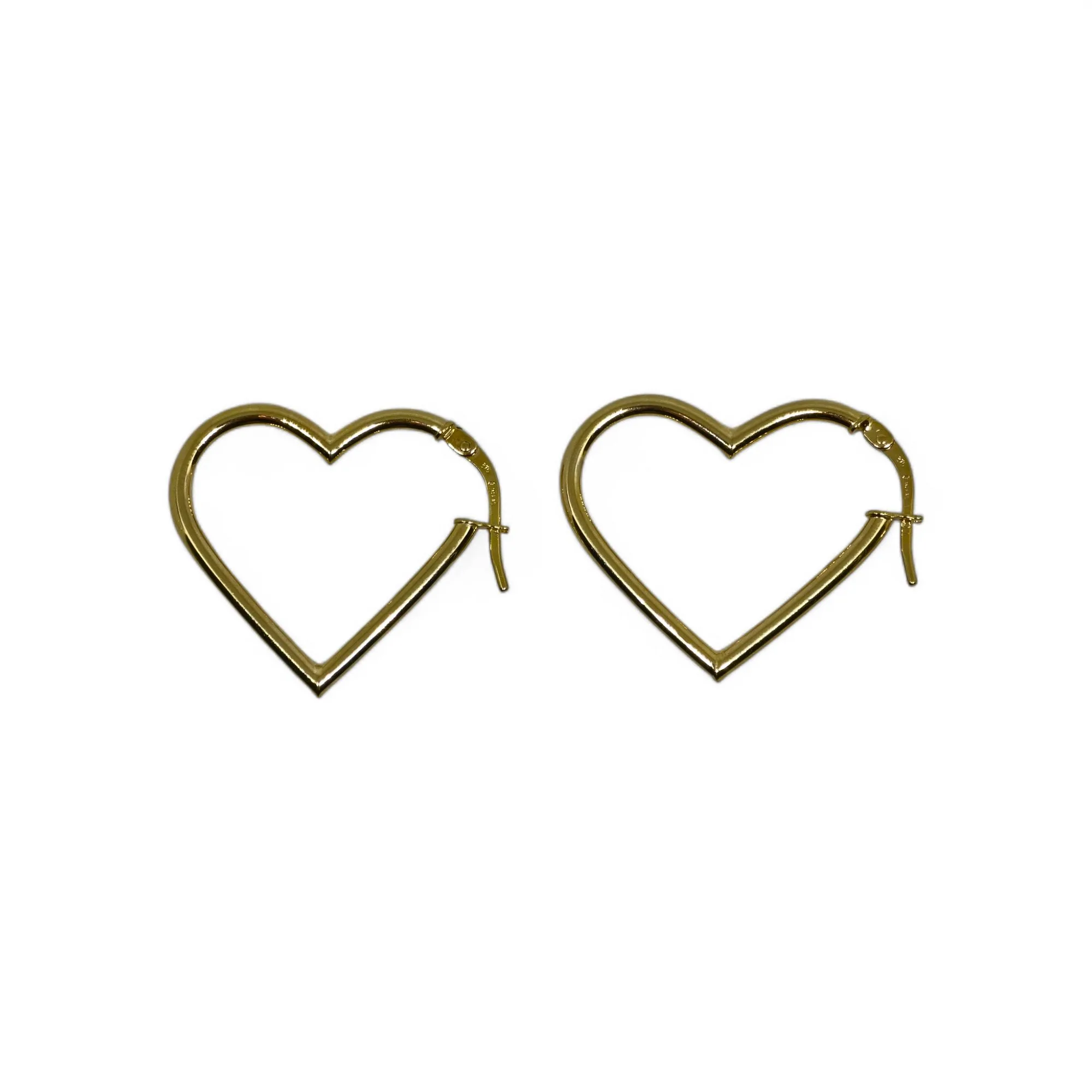 Orecchini a forma di cuore donna in oro giallo 9 kt