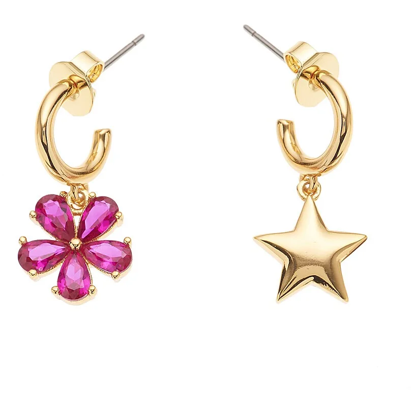 Orecchini a lobo donna con fiore e stella Ottaviani