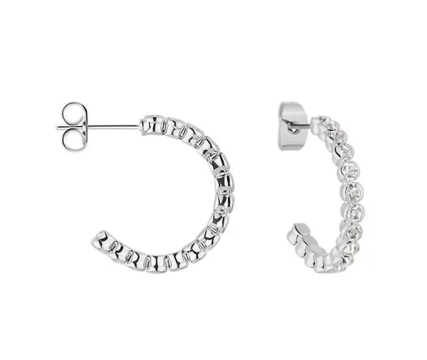 Orecchini donna Stroili a cerchio in metallo rodiato e cristalli 1663915