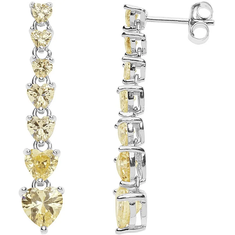 Orecchini donna gioielli Comete con cristallo giallo ora 194